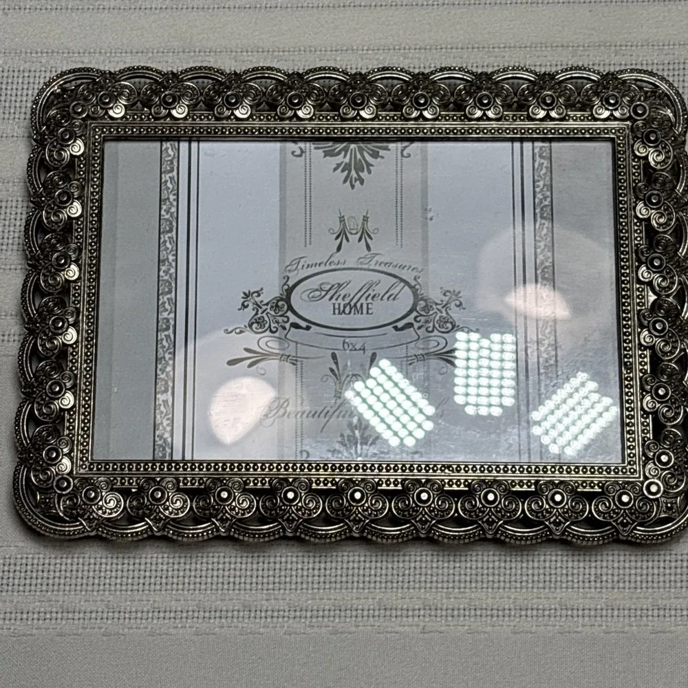 Sheffield Jewel Photo Frame 4x6 Silver Metal Enamel Ornate Gallery Wall